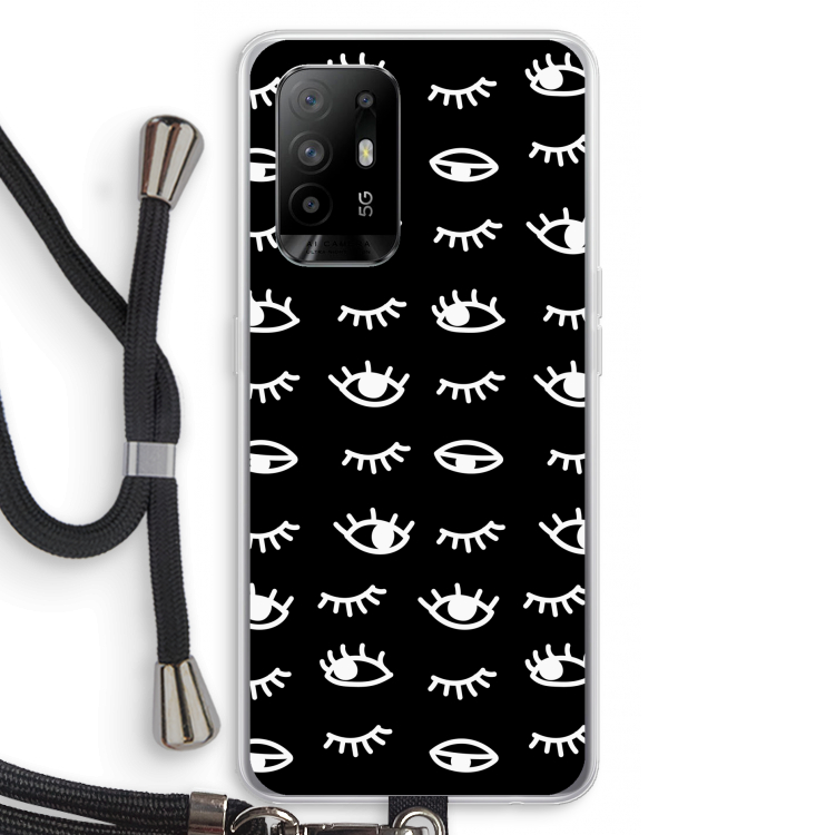 Eye pattern #3: Oppo A95 5G Transparant Hoesje met koord