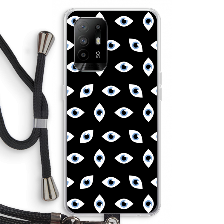 Eyes pattern: Oppo A95 5G Transparant Hoesje met koord