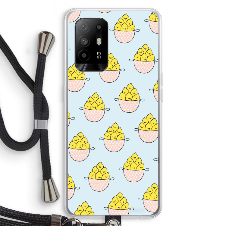 Citroenen: Oppo A95 5G Transparant Hoesje met koord