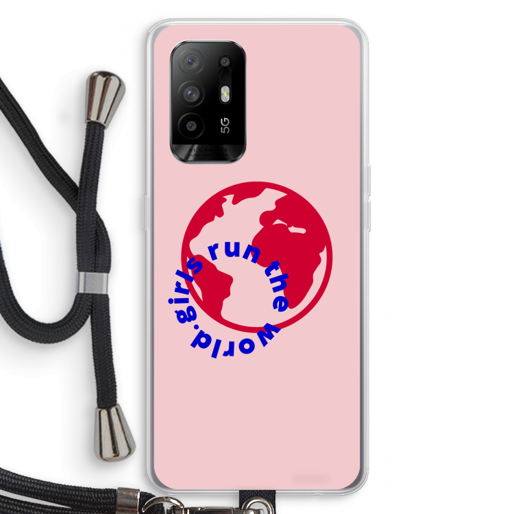 Run The World: Oppo A95 5G Transparant Hoesje met koord
