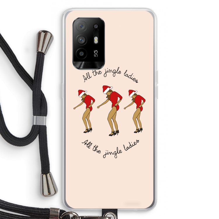 Jingle Ladies: Oppo A95 5G Transparant Hoesje met koord