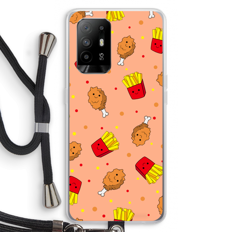 Chicken 'n Fries: Oppo A95 5G Transparant Hoesje met koord
