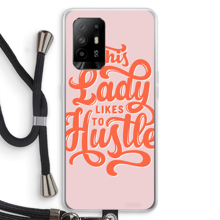 Hustle Lady: Oppo A95 5G Transparant Hoesje met koord