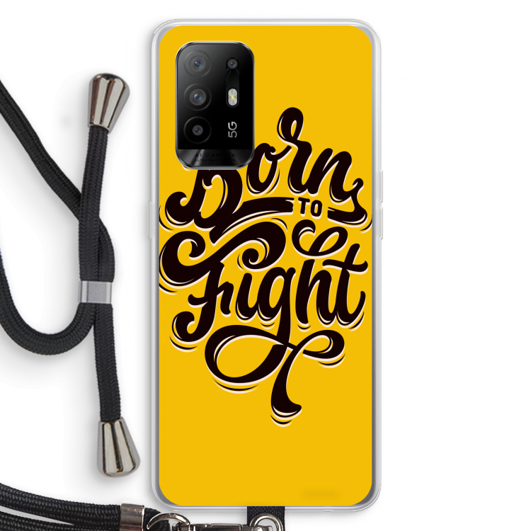 Born to Fight: Oppo A95 5G Transparant Hoesje met koord