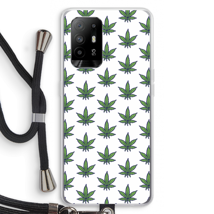 Weed: Oppo A95 5G Transparant Hoesje met koord