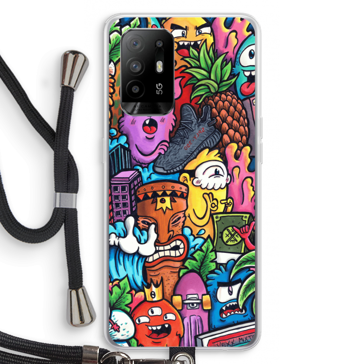 Vexx Mixtape: Oppo A95 5G Transparant Hoesje met koord