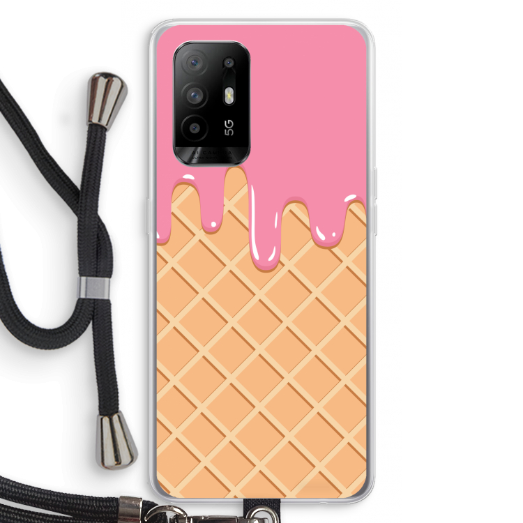 Ice cream: Oppo A95 5G Transparant Hoesje met koord