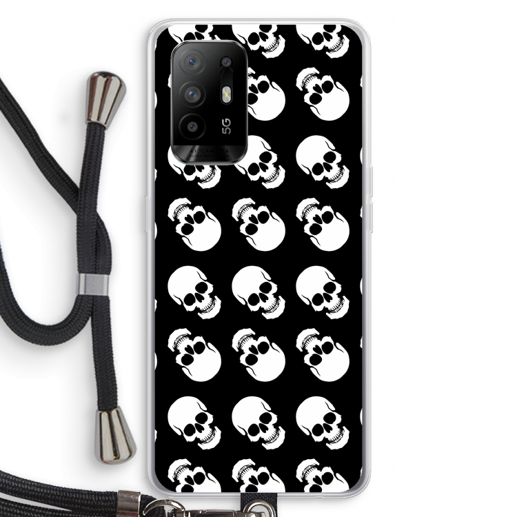 Musketon Skulls: Oppo A95 5G Transparant Hoesje met koord