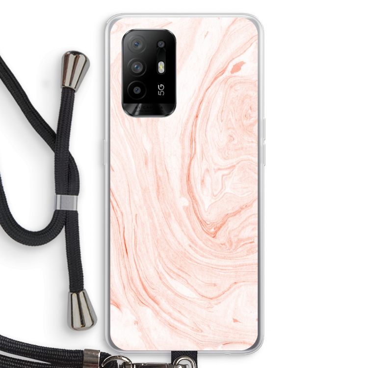 Peach bath: Oppo A95 5G Transparant Hoesje met koord