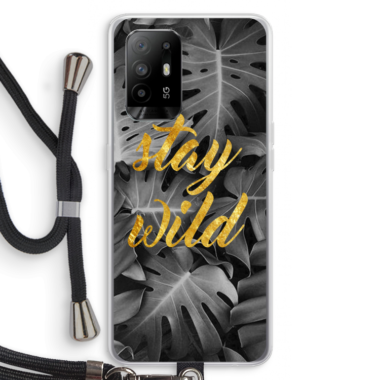Stay wild: Oppo A95 5G Transparant Hoesje met koord