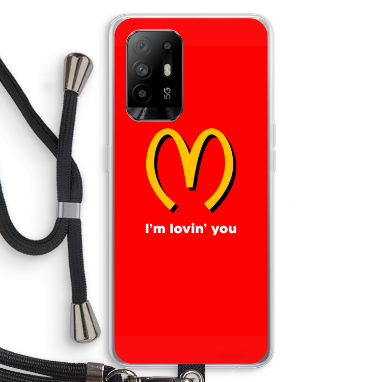 I'm lovin' you: Oppo A95 5G Transparant Hoesje met koord