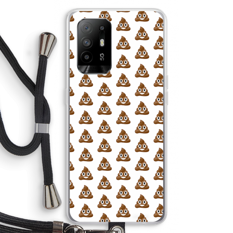 Poop emoji: Oppo A95 5G Transparant Hoesje met koord