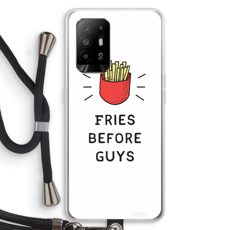 Fries before guys: Oppo A95 5G Transparant Hoesje met koord