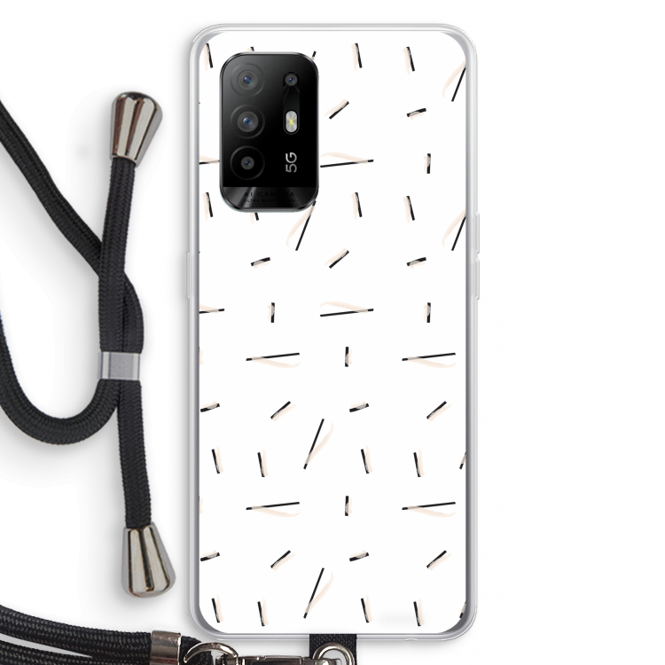 Hipster stripes: Oppo A95 5G Transparant Hoesje met koord