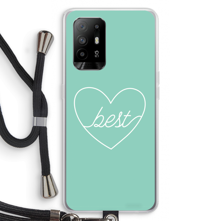 Best heart pastel: Oppo A95 5G Transparant Hoesje met koord