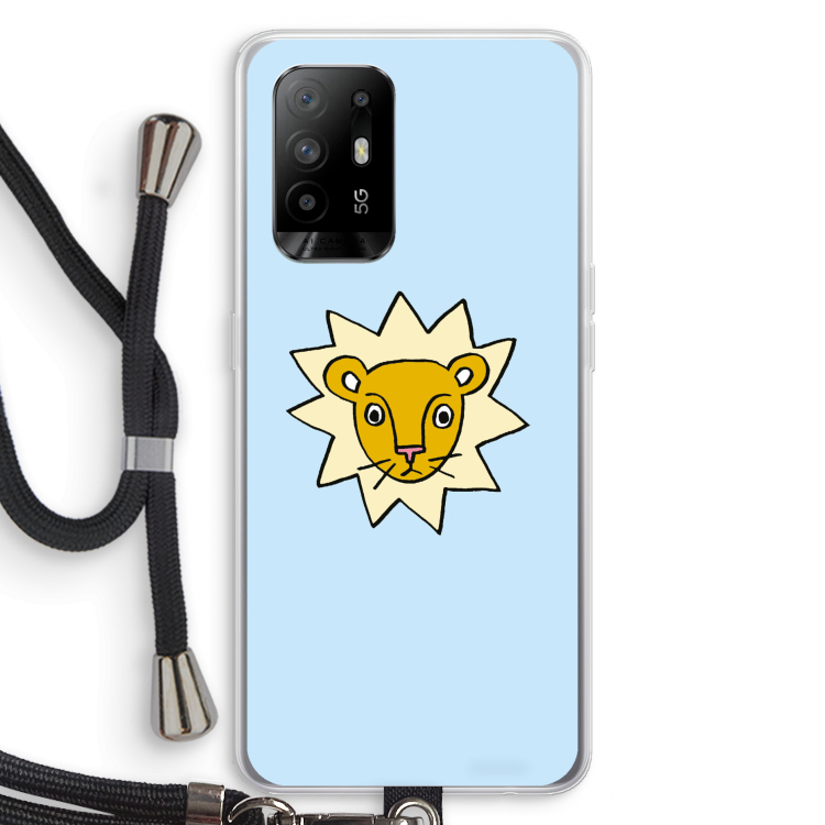 Kleine leeuw: Oppo A95 5G Transparant Hoesje met koord