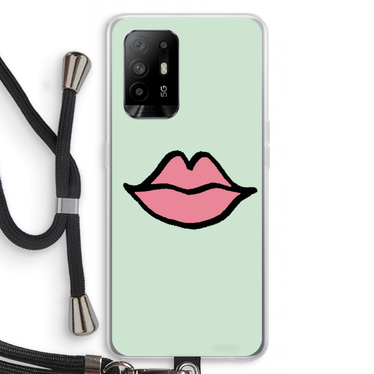 Kusje: Oppo A95 5G Transparant Hoesje met koord