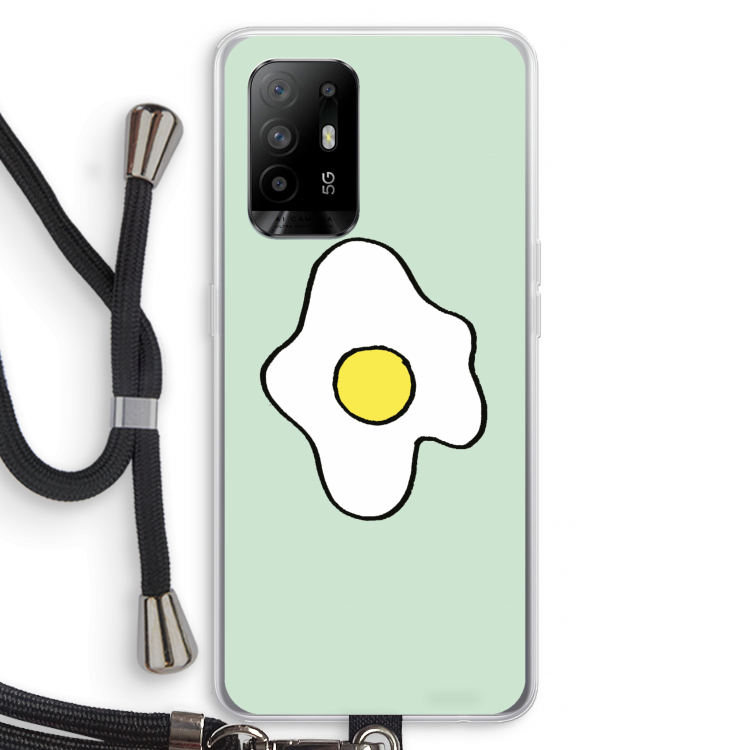 Spiegelei: Oppo A95 5G Transparant Hoesje met koord