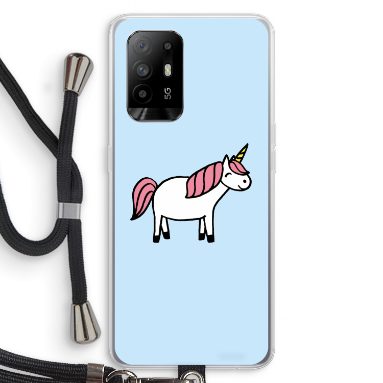 Eenhoorn: Oppo A95 5G Transparant Hoesje met koord