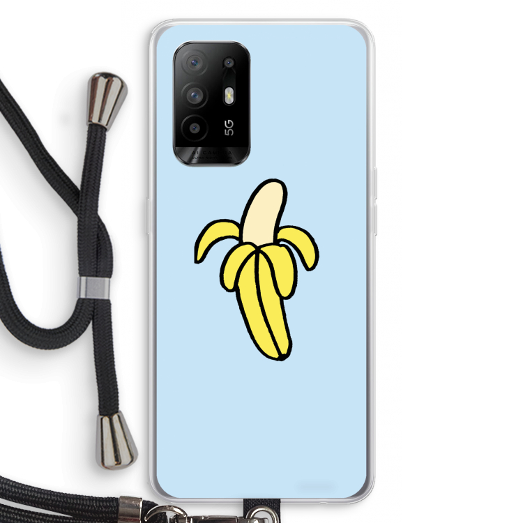 Banana: Oppo A95 5G Transparant Hoesje met koord