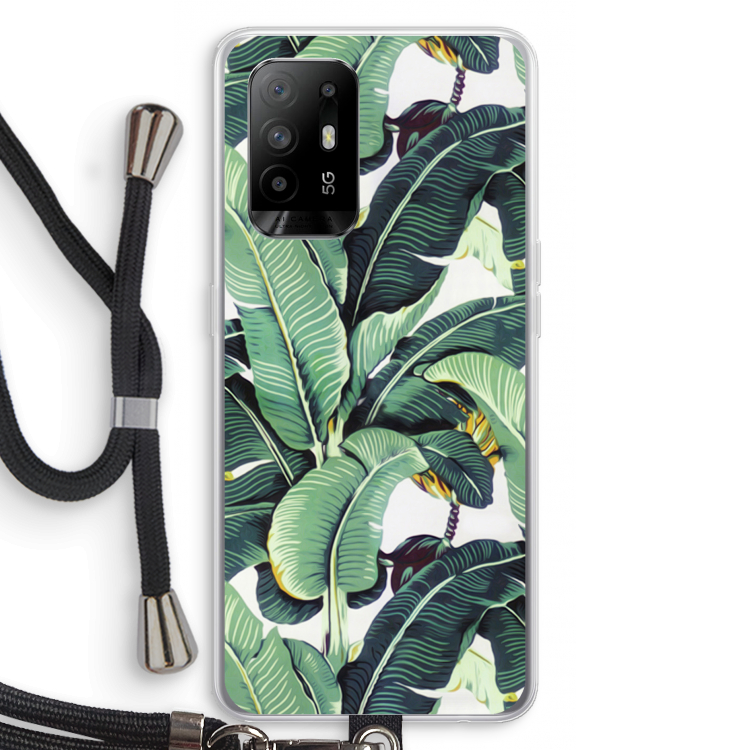 Bananenbladeren: Oppo A95 5G Transparant Hoesje met koord