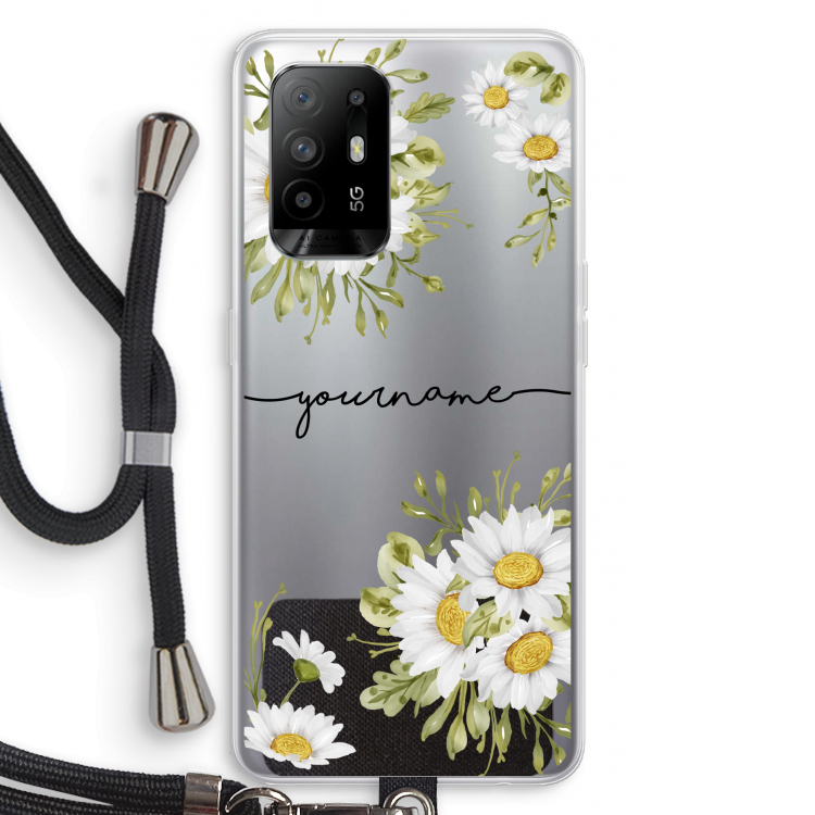 Daisies: Oppo A95 5G Transparant Hoesje met koord