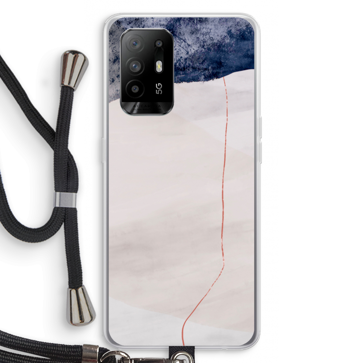 Stone White: Oppo A95 5G Transparant Hoesje met koord