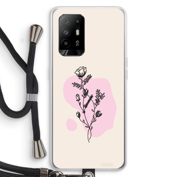 Roses are red: Oppo A95 5G Transparant Hoesje met koord