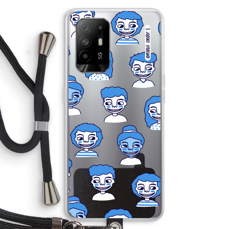 Gezichtjes: Oppo A95 5G Transparant Hoesje met koord