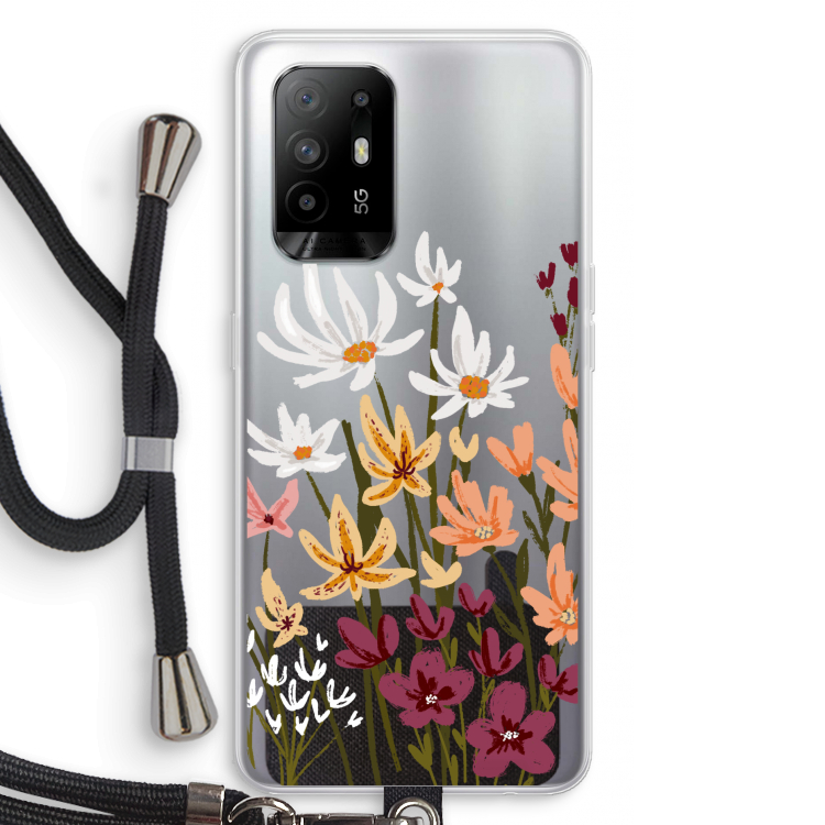 Painted wildflowers: Oppo A95 5G Transparant Hoesje met koord