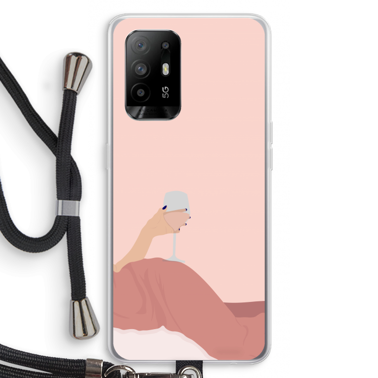 Wine: Oppo A95 5G Transparant Hoesje met koord