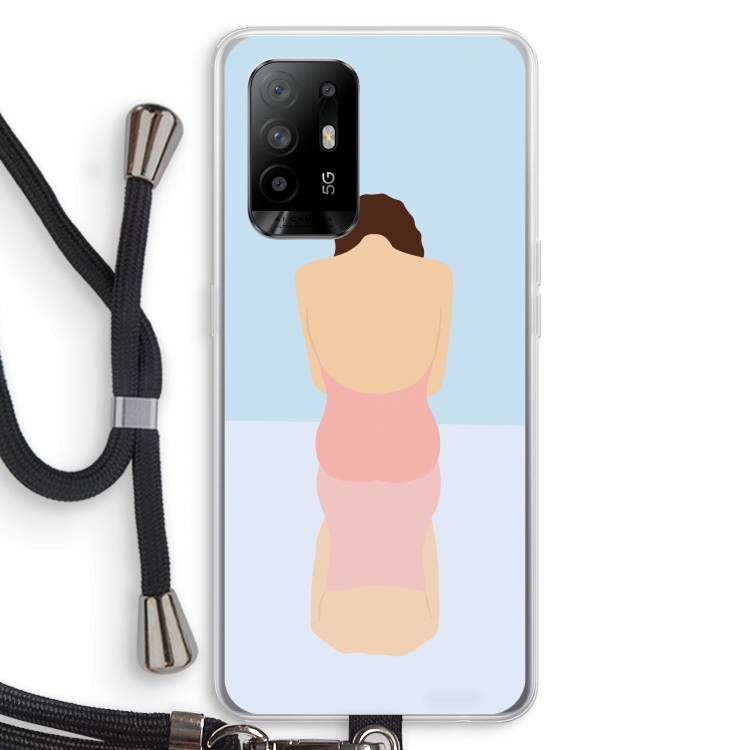 Mirror: Oppo A95 5G Transparant Hoesje met koord
