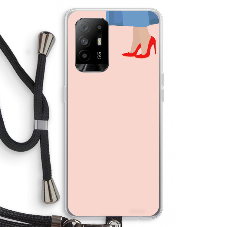 High heels: Oppo A95 5G Transparant Hoesje met koord
