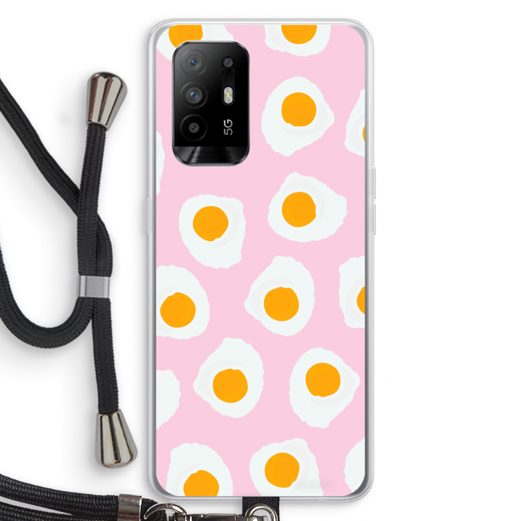 Dancing eggs: Oppo A95 5G Transparant Hoesje met koord