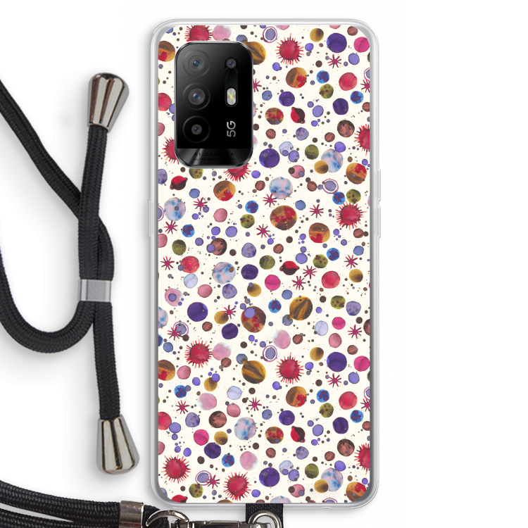 Planets Space: Oppo A95 5G Transparant Hoesje met koord