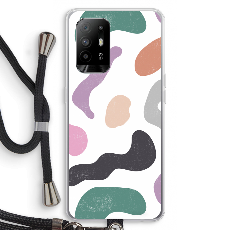 Memphis Shapes: Oppo A95 5G Transparant Hoesje met koord