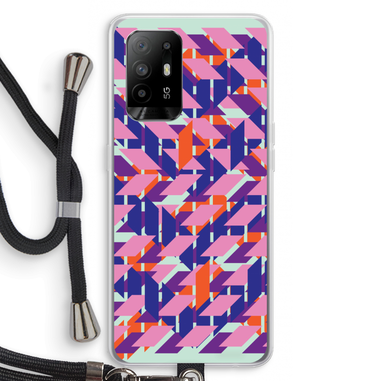 Skew Blush 3: Oppo A95 5G Transparant Hoesje met koord