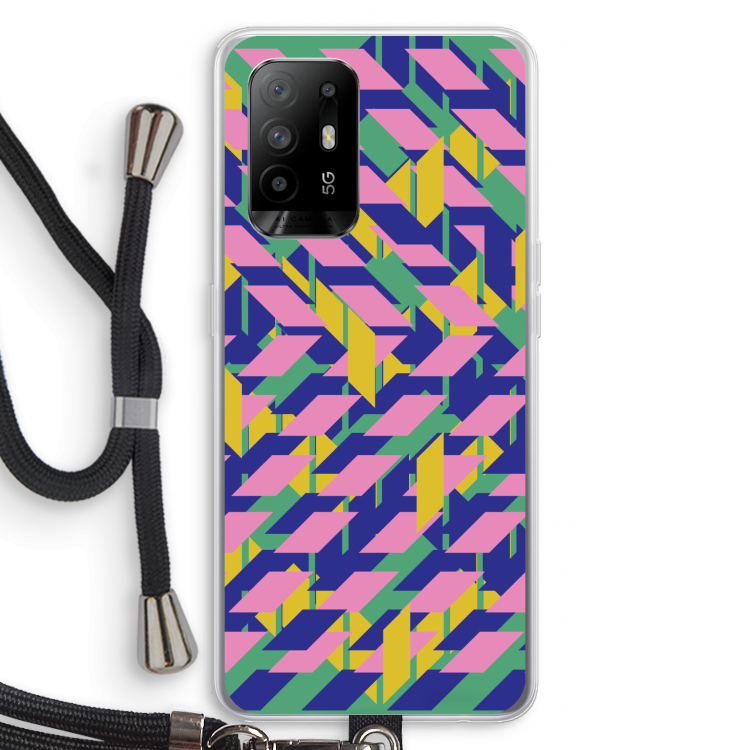 Skew Blush 1: Oppo A95 5G Transparant Hoesje met koord
