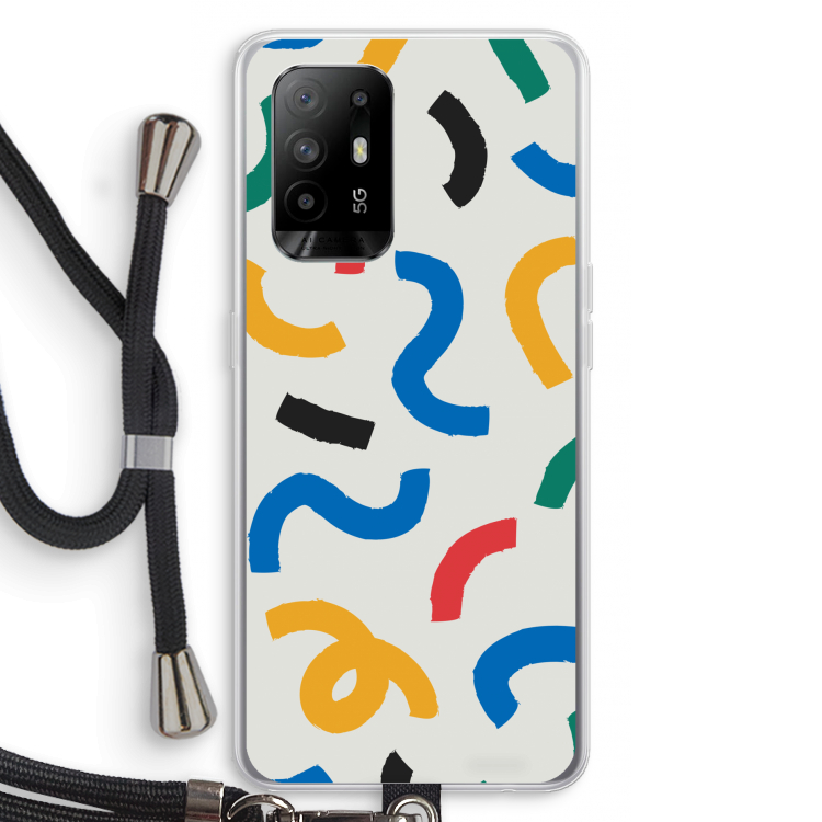 Illustratieve pop 2: Oppo A95 5G Transparant Hoesje met koord