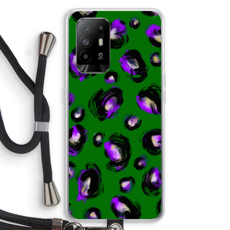 Green Cheetah: Oppo A95 5G Transparant Hoesje met koord