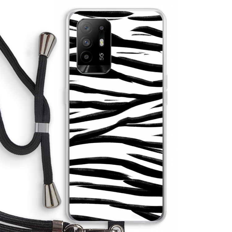 Zebra pattern: Oppo A95 5G Transparant Hoesje met koord