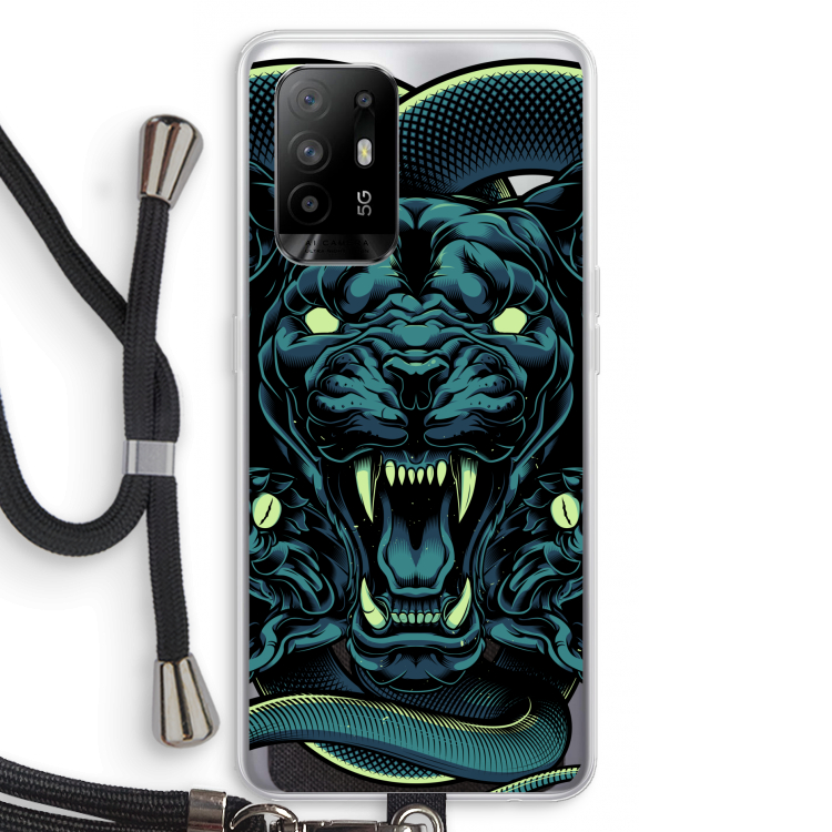 Cougar and Vipers: Oppo A95 5G Transparant Hoesje met koord