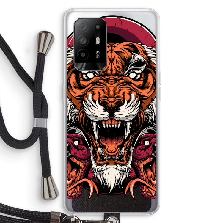 Tiger and Rattlesnakes: Oppo A95 5G Transparant Hoesje met koord