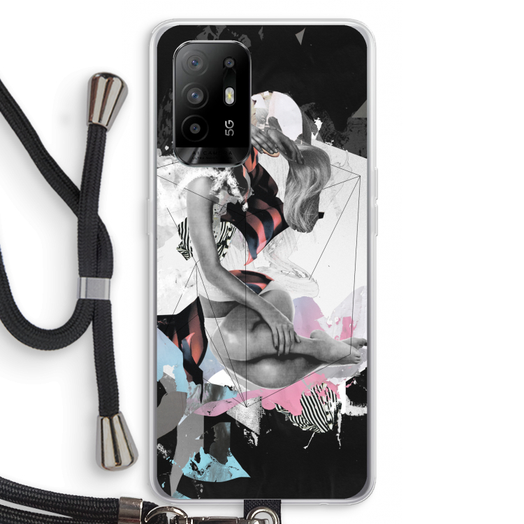 Camouflage de sommeil: Oppo A95 5G Transparant Hoesje met koord