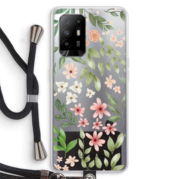 Botanical sweet flower heaven: Oppo A95 5G Transparant Hoesje met koord