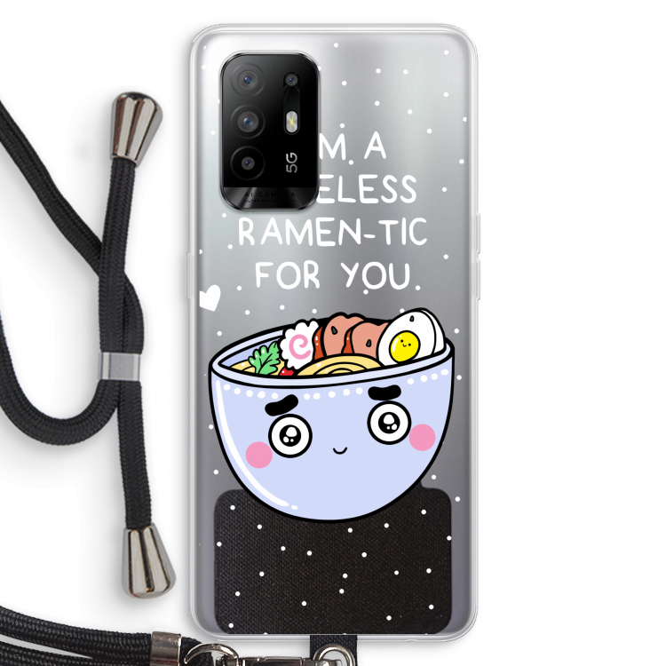 I'm A Hopeless Ramen-Tic For You: Oppo A95 5G Transparant Hoesje met koord