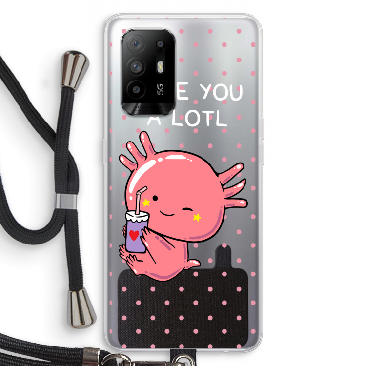 Love You A Lotl: Oppo A95 5G Transparant Hoesje met koord