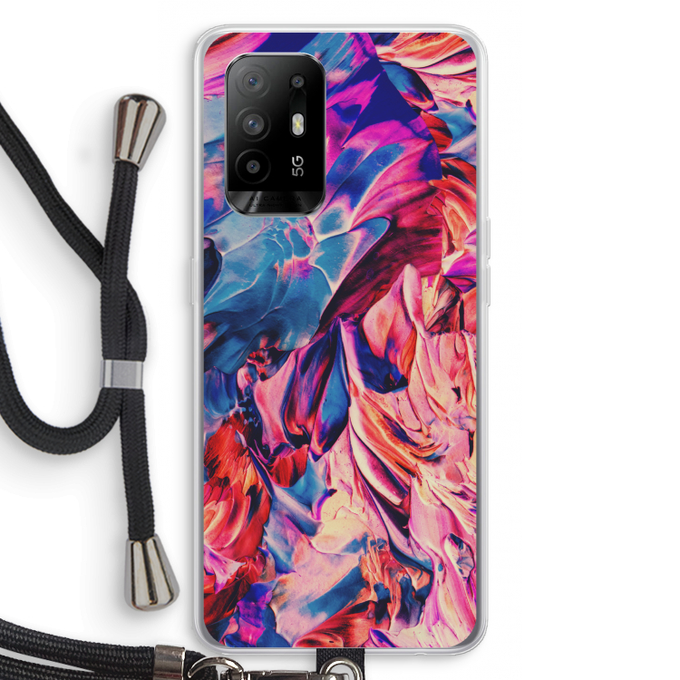 Pink Orchard: Oppo A95 5G Transparant Hoesje met koord