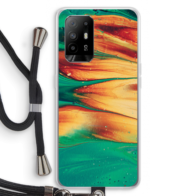 Green Inferno: Oppo A95 5G Transparant Hoesje met koord