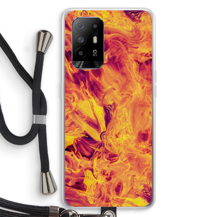 Eternal Fire: Oppo A95 5G Transparant Hoesje met koord